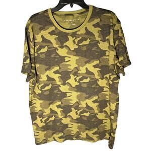 Aeropostale Men's Green Camo Cotton Blend Crew Neck Short Sleeve T-Shirt Size XL